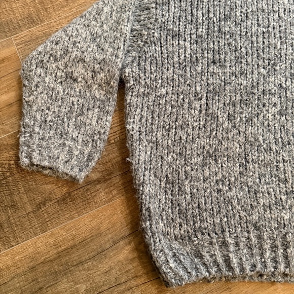 Knit Mix Womens XL Gray Chunky Knit Mock Neck Sweater Turtleneck Oversized Fall - Picture 3 of 10